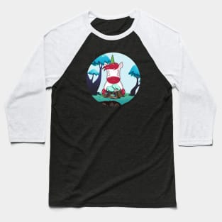 Pretty Unicorn And Dinosaur Baseball T-Shirt